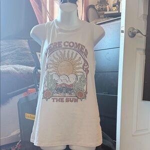 White Graphic Tank Top